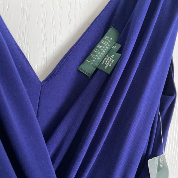 NWT Ralph Lauren Evening Gown in Deep Cobalt Blue Size 10 - Picture 4 of 9